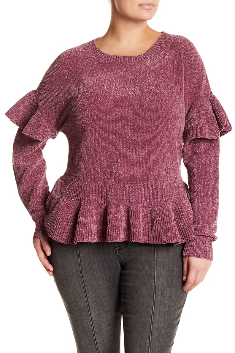 Melrose and Market Ruffle Chenille Sweater