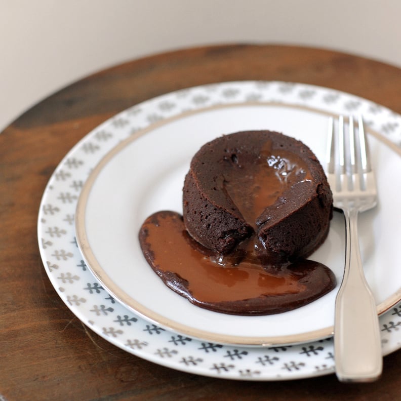 Molten Chocolate Cakes With Salted Caramel Sauce