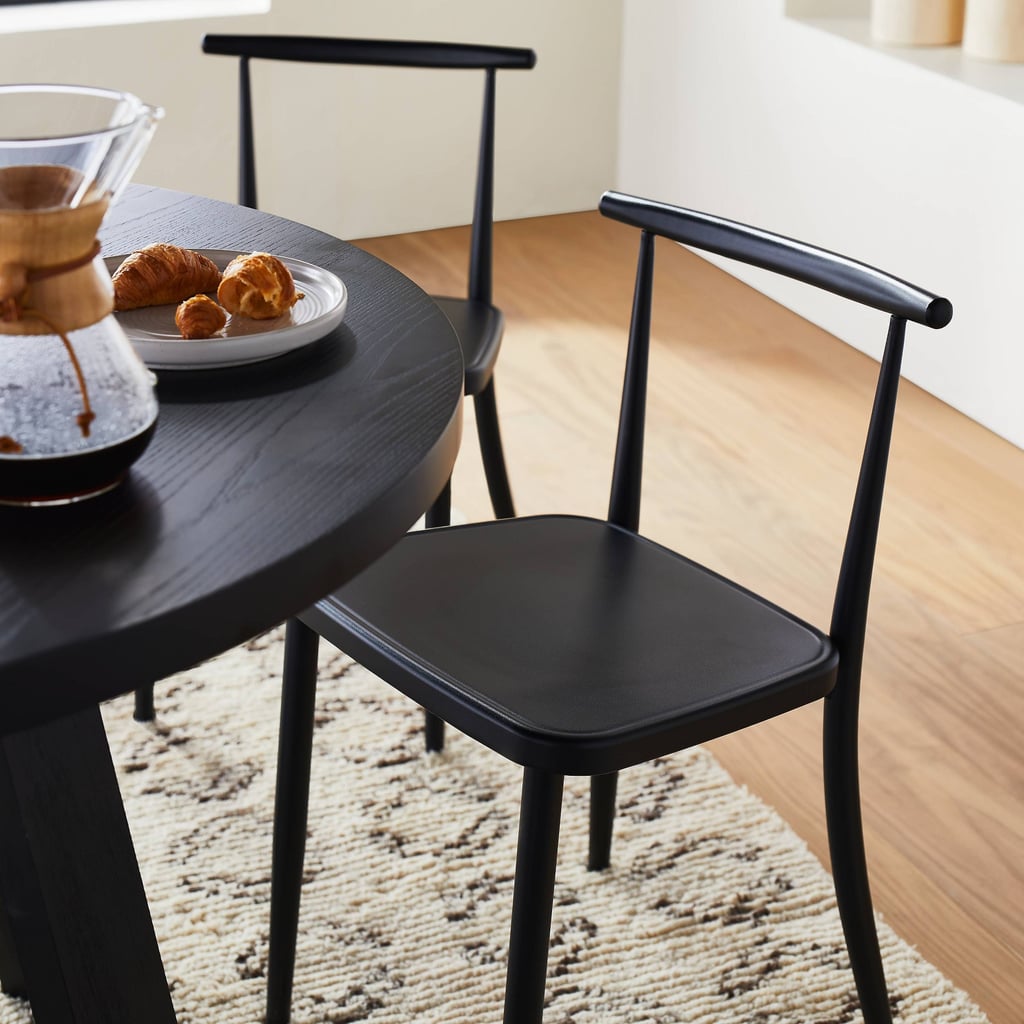 最佳最小餐椅:阈值设计工作室麦基诺斯伍德金属餐椅咖啡馆