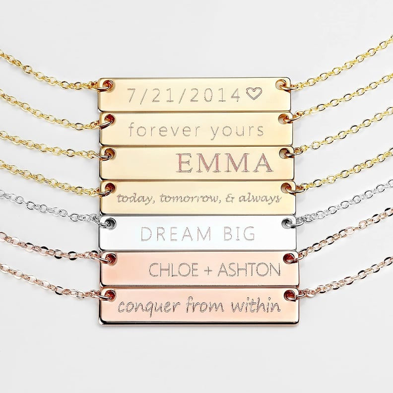 Personalized Name Plate Bar Necklace