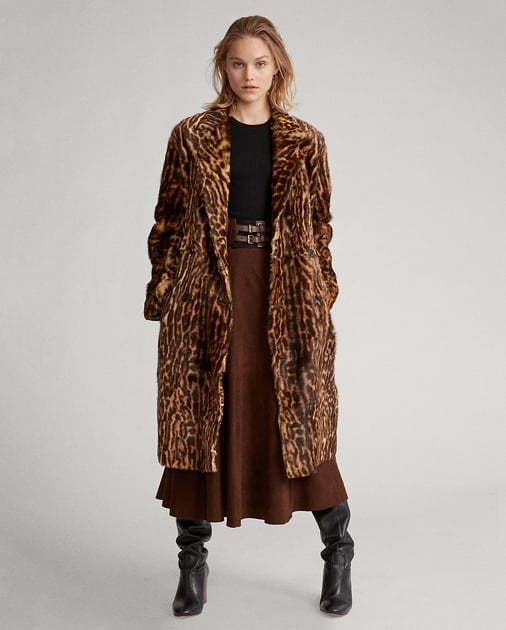 ralph lauren leopard coat