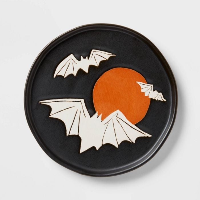 Bon Appétit: Stoneware Bat and Moon Appetizer Plate