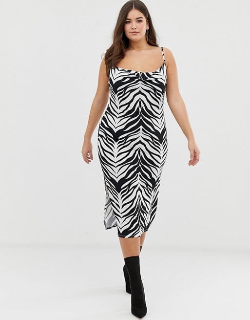 Our Pick: ASOS Design Curve Cowl Front Midi Slip Dress in Tiger Print