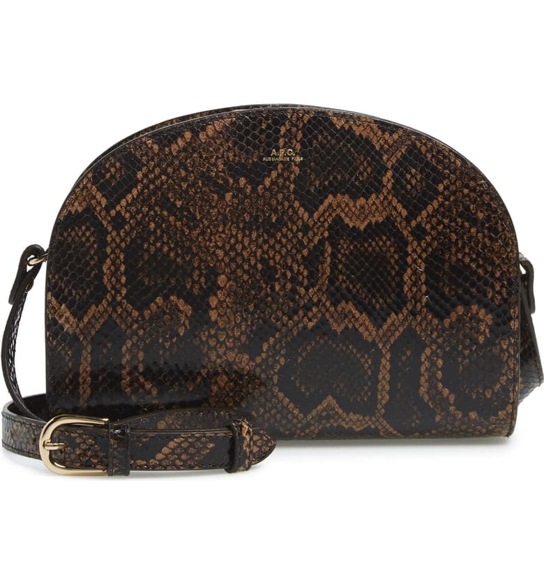 A.P.C. Demi Lune Python Embossed Leather Crossbody Bag