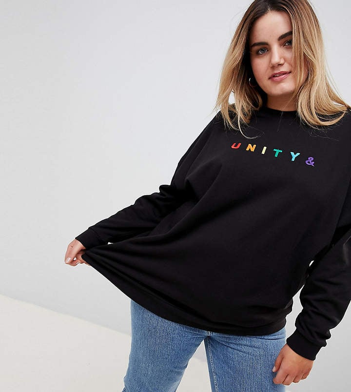 Asos x GLAAD Curve Oversized Sweatshirt With Embroidery