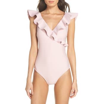 Ted baker ruffle one piece cheap