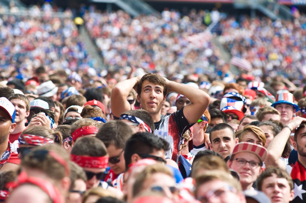 At Chicago's Soldier Field, USA fans looked anxious while watching the team play Belgium.
