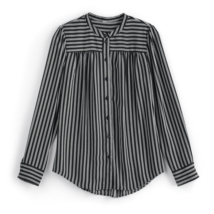 POPSUGAR Collection at Kohl's Silky Shirred ButtonUp Blouse Best