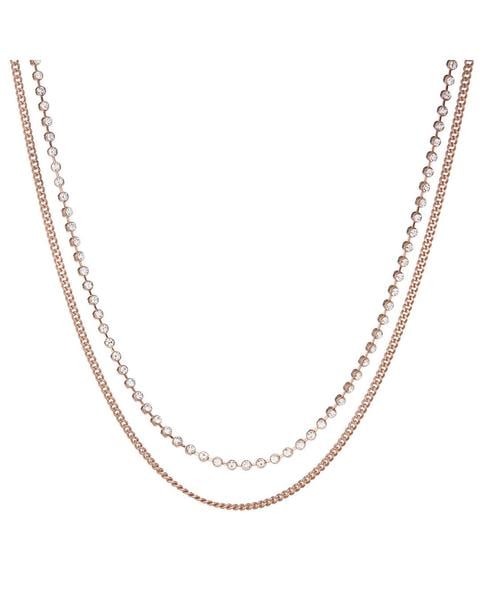 Luv AJ Diamonte Chain Charm Necklace