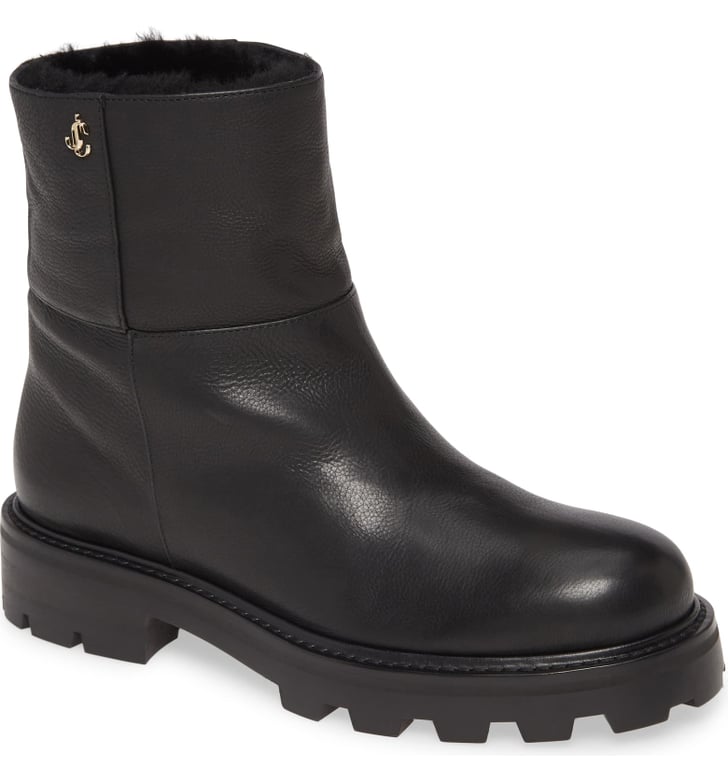 jimmy choo motorcycle boots fur lined
