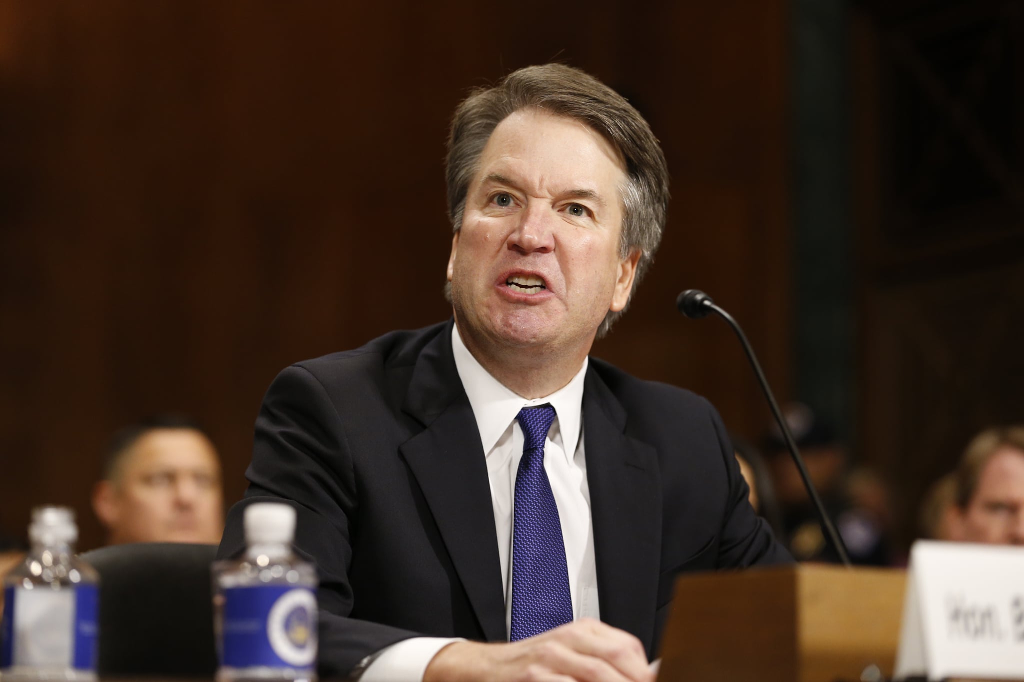 WASHINGTON, DC - SEPTEMBER 27: Brett Kavanaugh speaks at the Senate Judiciary Committee hearing on the nomination of Brett Kavanaugh to be an associate justice of the Supreme Court of the United States, on Capitol Hill September 27, 2018 in Washington, DC. A professor at Palo Alto University and a research psychologist at the Stanford University School of Medicine, Ford has accused Supreme Court nominee Judge Brett Kavanaugh of sexually assaulting her during a party in 1982 when they were high school students in suburban Maryland. (Photo By Michael Reynolds-Pool/Getty Images)