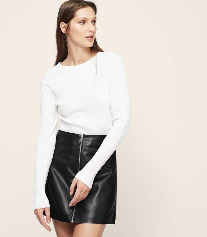 Reiss Greca Wide Rib Crew-Neck Top