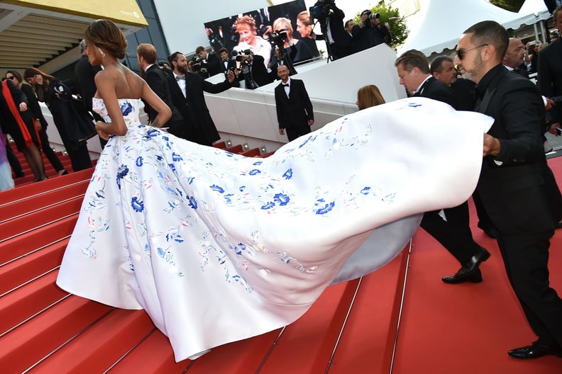 Jourdan Dunn's Wrangler Lifted Her Gorgeous Ralph & Russo Number up the Stairs