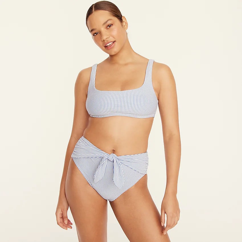 A High Waisted Bikini: J.Crew Squareneck Bikini Top and Tie High-rise Bikini Bottom