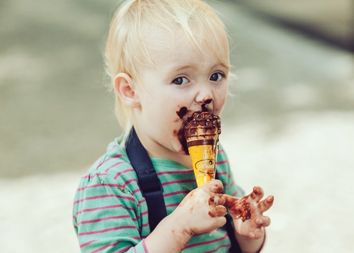 Chocolate ice cream cone