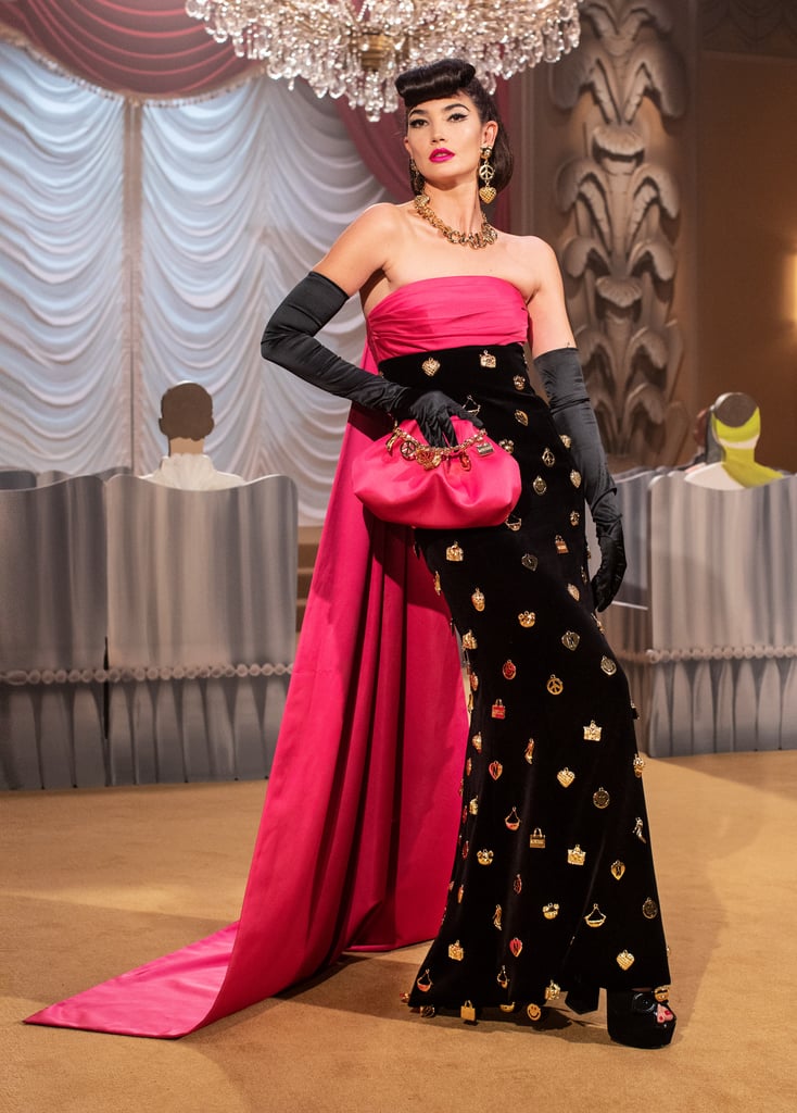Hailey Bieber Walks in the Fall 2021 Moschino Runway Show