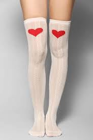 Heart Knee Cable-Knit Over-the-Knee Sock