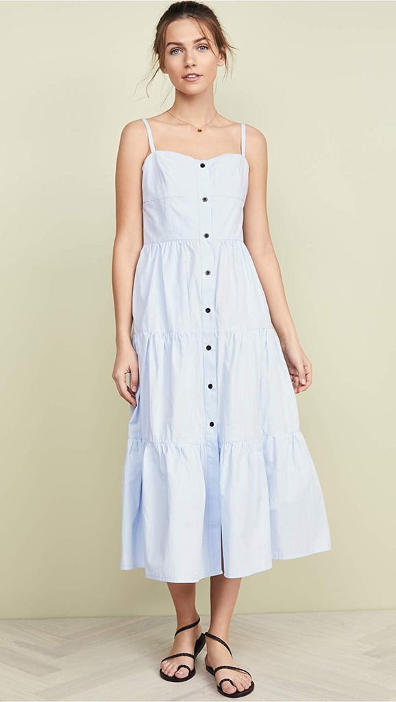 Solid & Striped Button-Up Tiered Dress