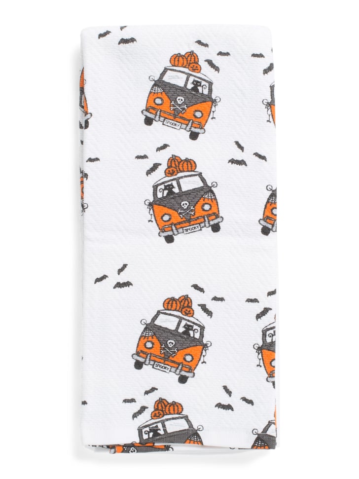 Set of Two Spooky Wagon Kitchen Towels Best TJ Maxx Halloween Decor