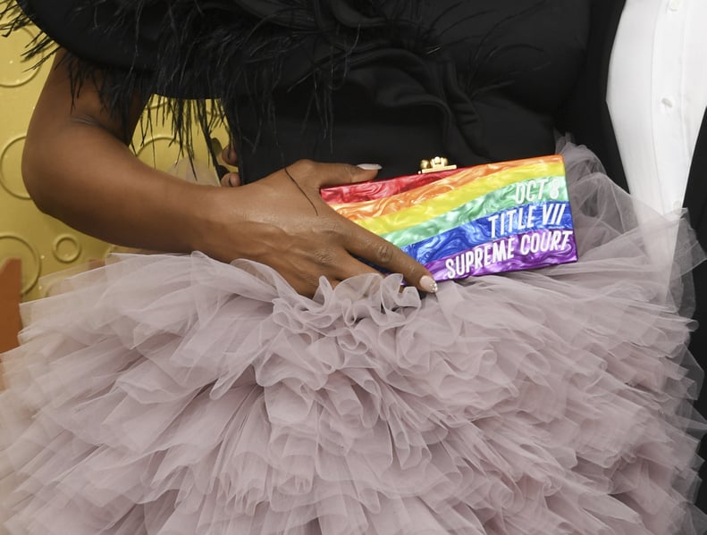 Laverne Cox's Edie Parker Rainbow Clutch at the 2019 Emmy Awards