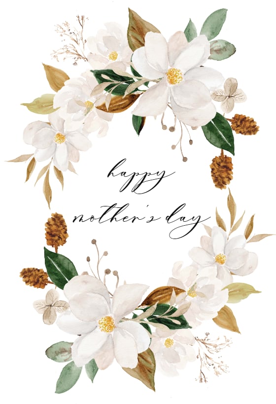 Magnolia Blooms Printable Mother's Day Card