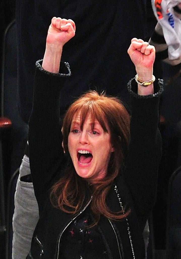 Julianne Moore was full of holiday spirit at a NY Knicks game on Christmas Day in 2011.