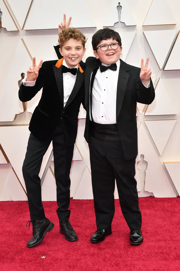 Roman Griffin Davis and Archie Yates at the 2020 Oscars