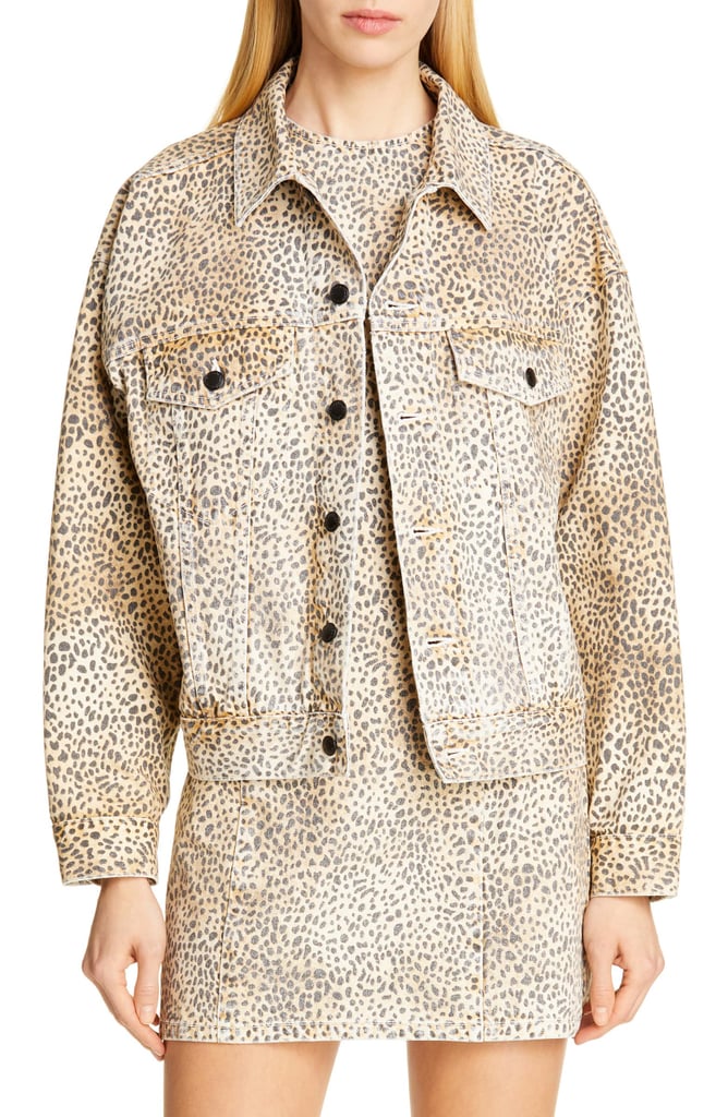 Denim x Alexander Wang Game Cheetah Print Denim Jacket