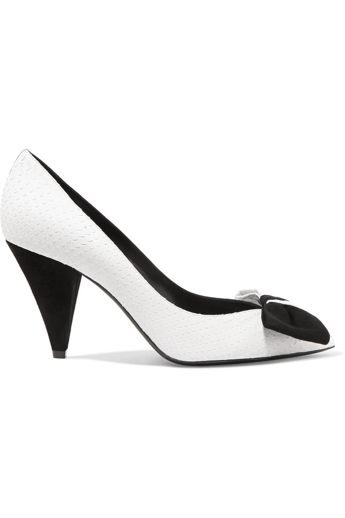 white saint laurent pumps