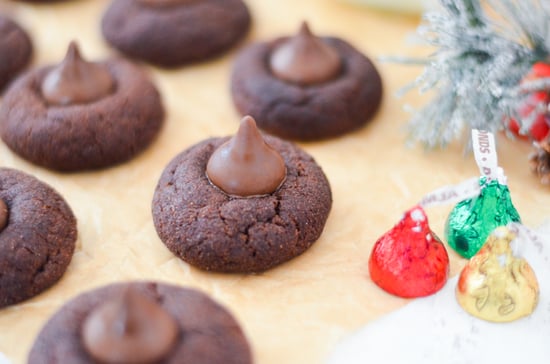 Chocolate Peanut Butter Blossom Cookies