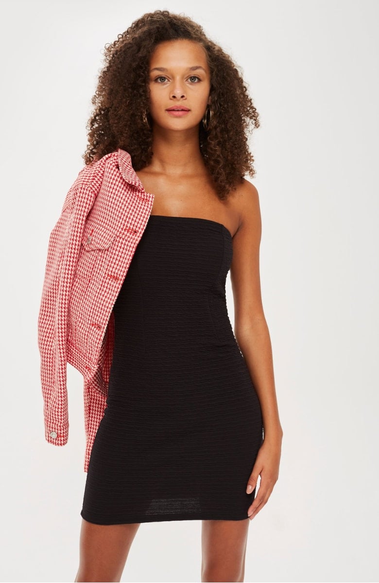 Topshop Textured Bandeau Dress