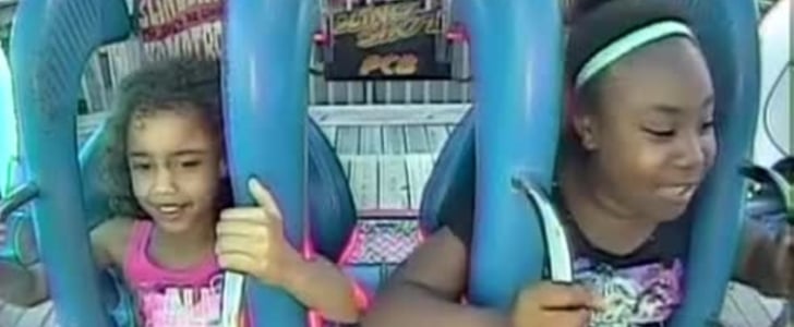 Two Girls Freak Out on Slingshot Ride