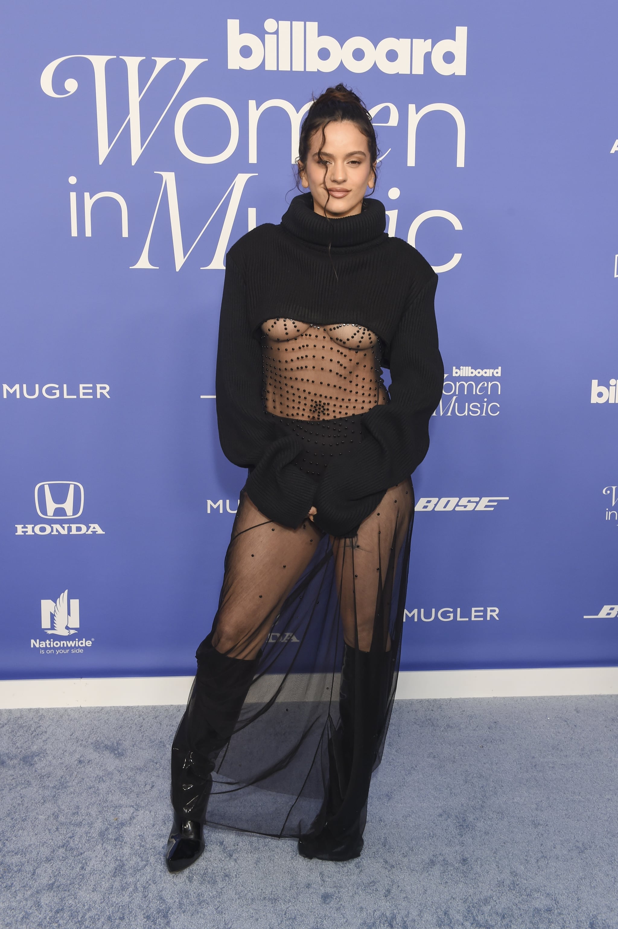 Fashion, Shopping & Style | Rosalías Sheer Turtleneck Dress Is Business on  Top, Party on the Bottom | POPSUGAR Fashion UK Photo 8