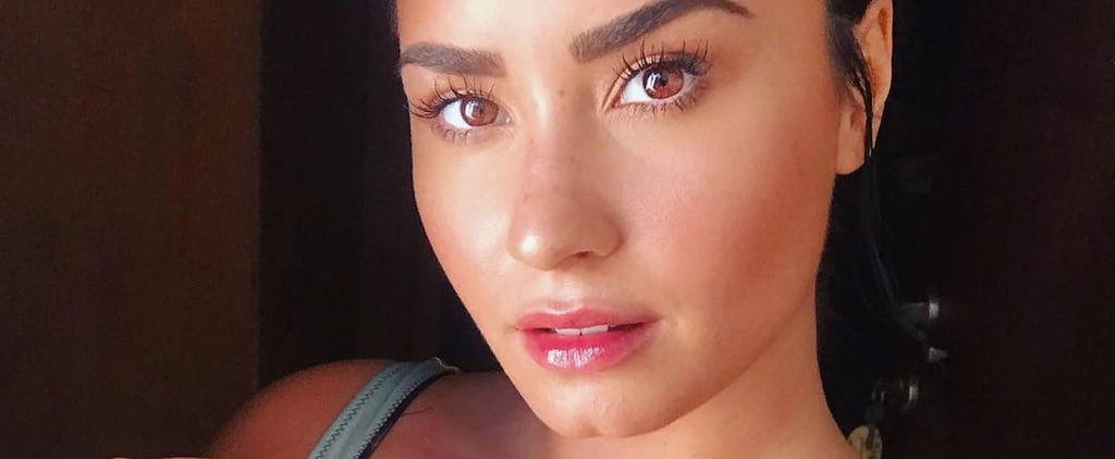 Demi Lovato's Colorful Striped One-Piece Swimsuit
