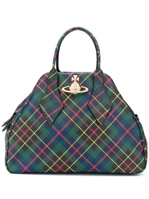 Vivienne Westwood Plaid Logo Tote Bag | Rihanna's Dior Bag With Her ...
