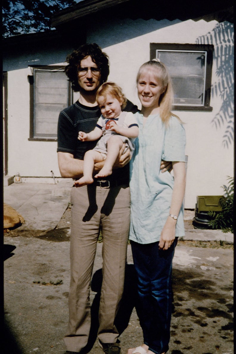 Vernon Wayne Howell, known as David Koresh, his wife Rachel, and their son Cyrus in front of their house.  (Photo by Elizabeth Baranyai/Sygma via Getty Images)