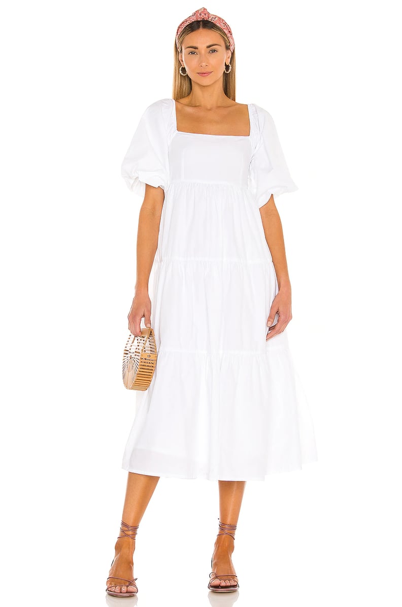 Faithfull the Brand Kiona Midi Dress in Plain White