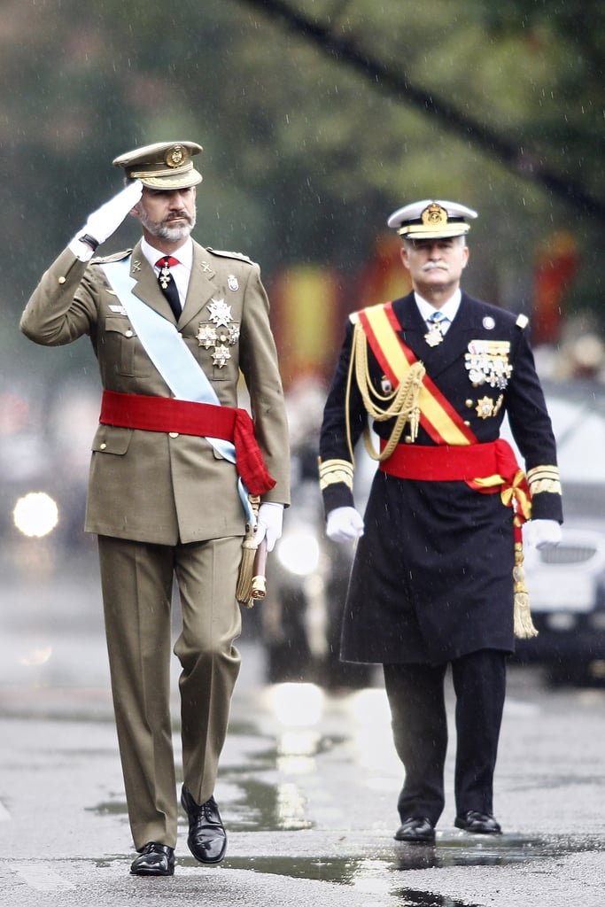 King Felipe VI dons a military uniform on Spain's National Day.