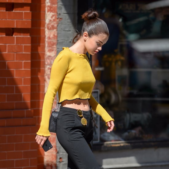 Selena Gomez Wearing Yellow Crop Top