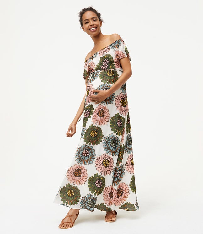 Loft Maternity Marigold Off-the-Shoulder Maxi Dress