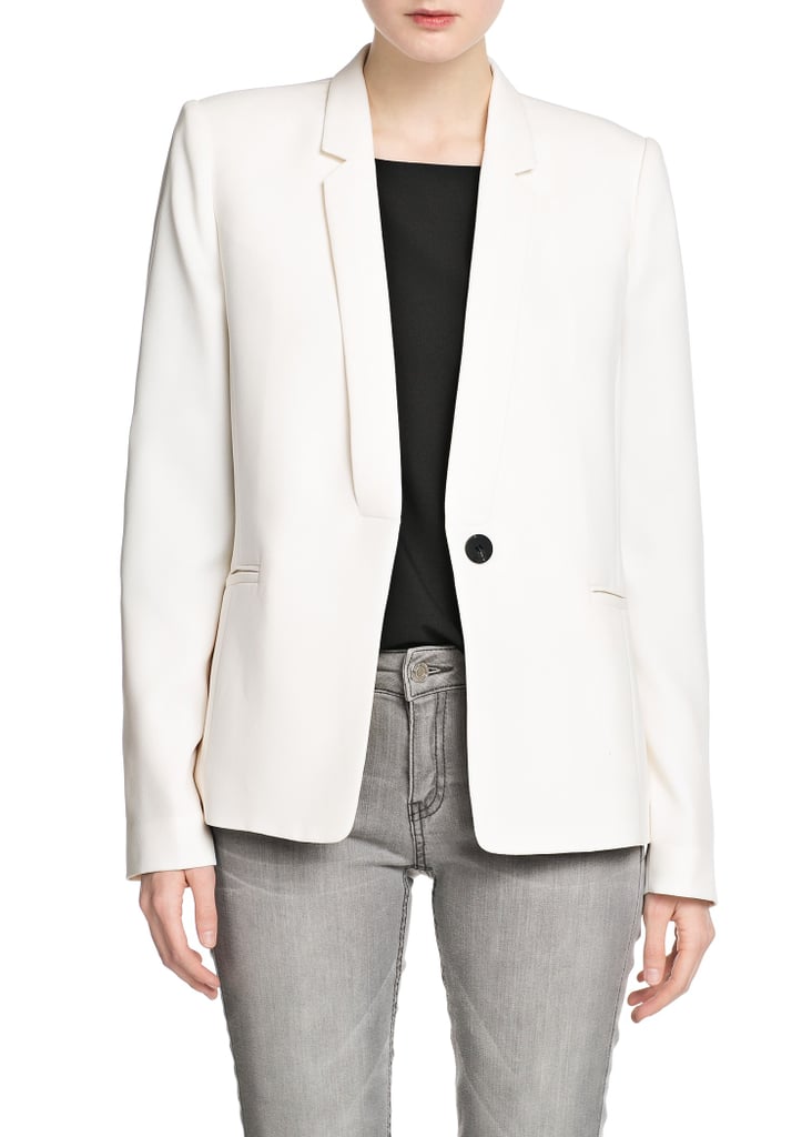 Mango White Crepe Blazer ($80) | Women's White Suits For Weddings ...