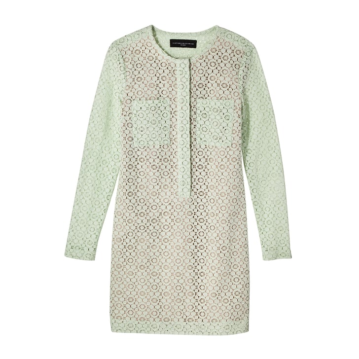 Mint Green Long Sleeve Lace Dress (40) Victoria Beckham Target Collaboration Spring 2017