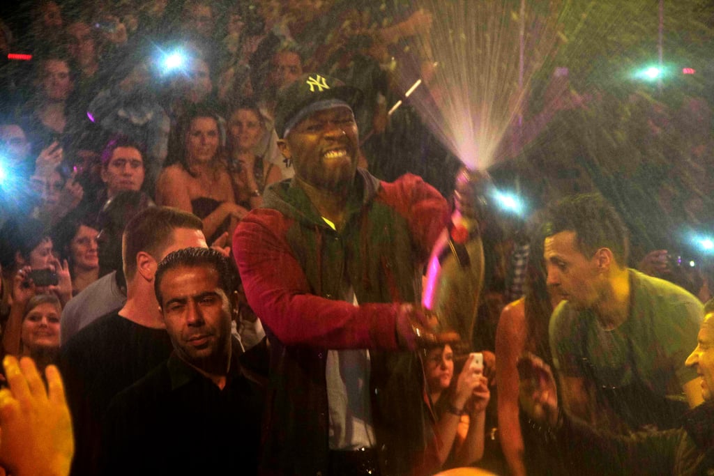 Rapper 50 Cent went on a Champagne-spraying spree during a night out in Paris back in October 2011.