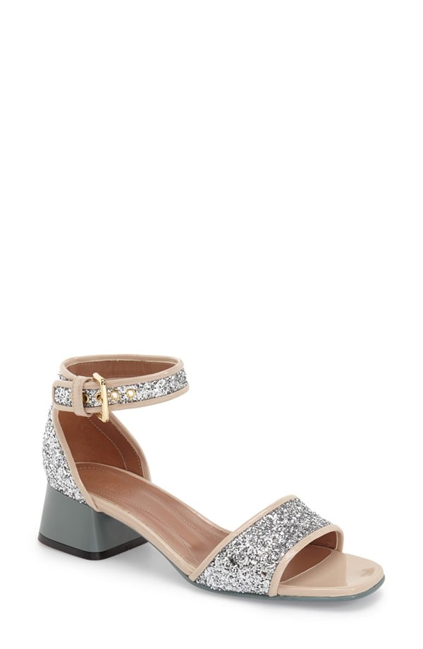Marni "Peep" Block Heel Glitter Sandal ($720)