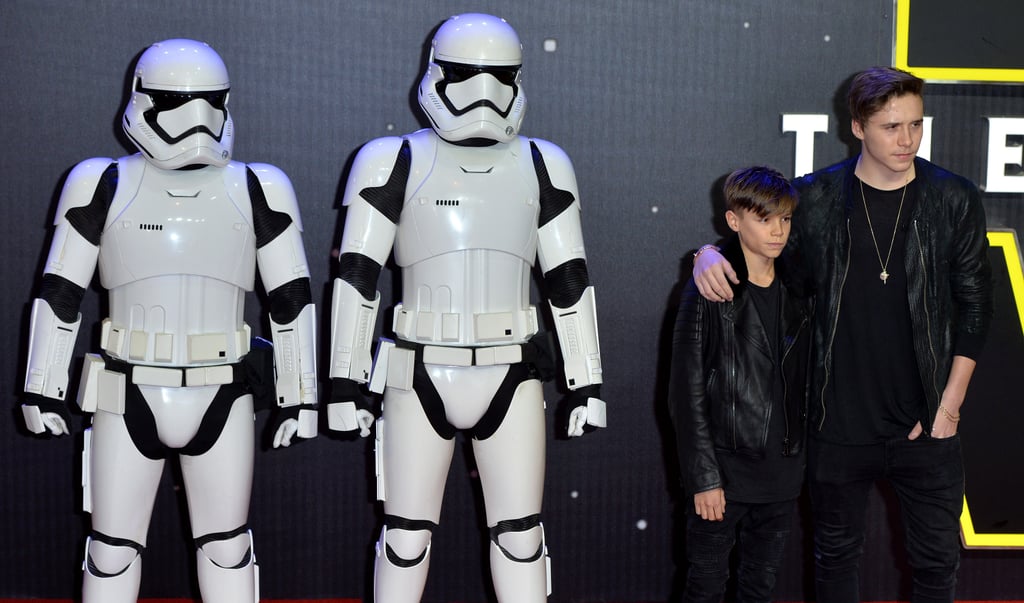 Brooklyn and Romeo Beckham at the UK Star Wars Premiere