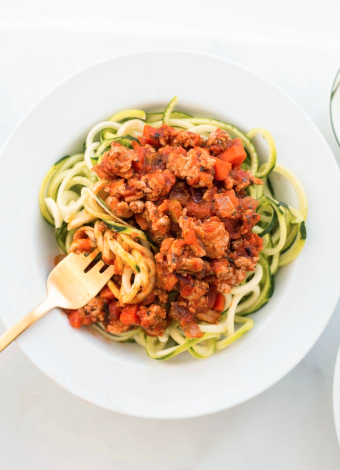 Turkey Bolognese with Courgette Noodles