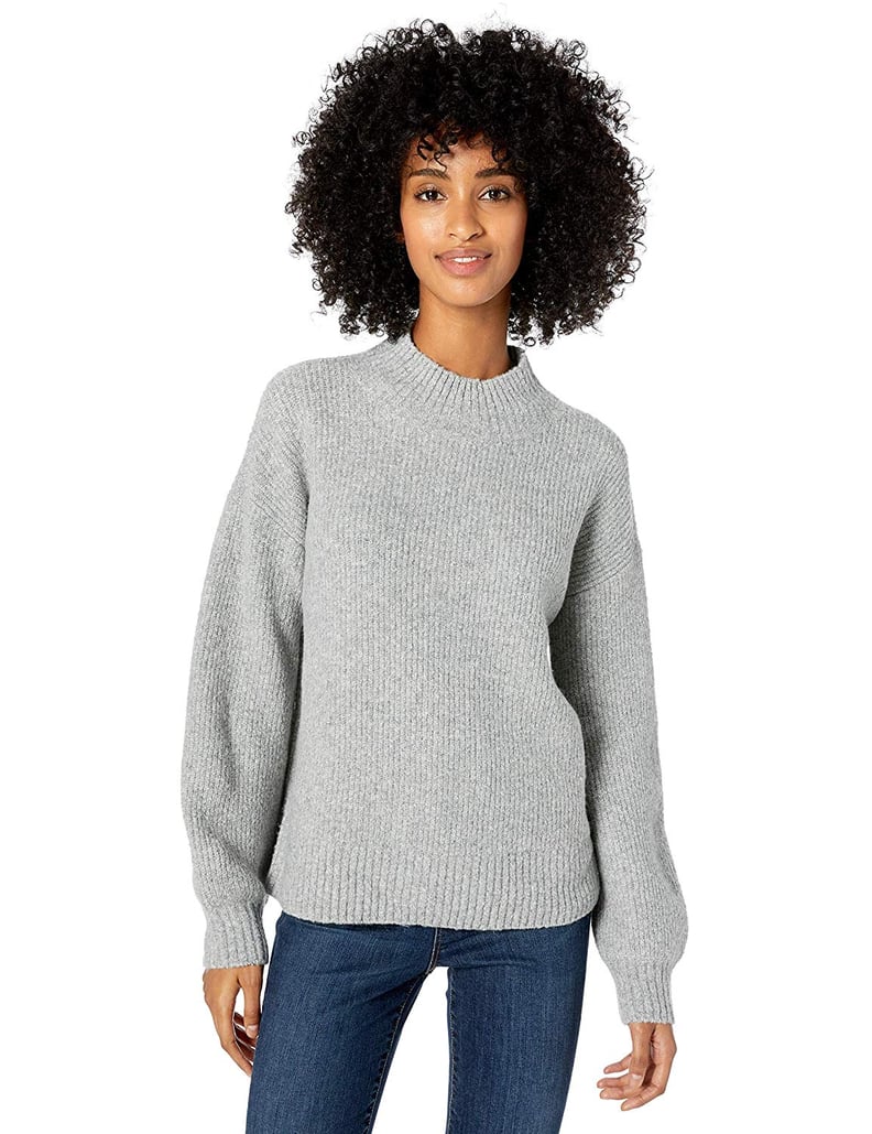 Goodthreads Boucle Shaker Stitch Balloon-Sleeve Sweater