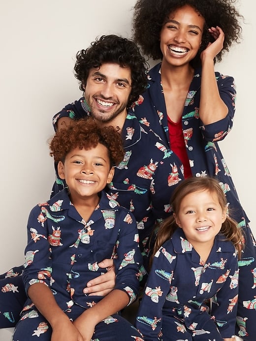 Patterned Twill Pajama Set