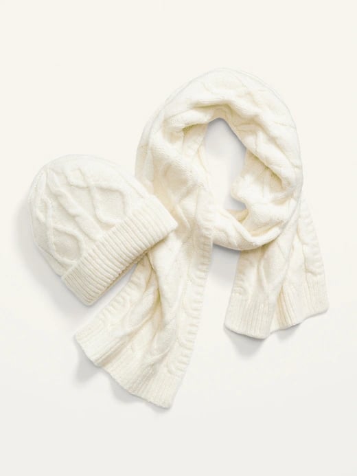 Old Navy 2-Pack Cable-Knit Beanie and Scarf Set