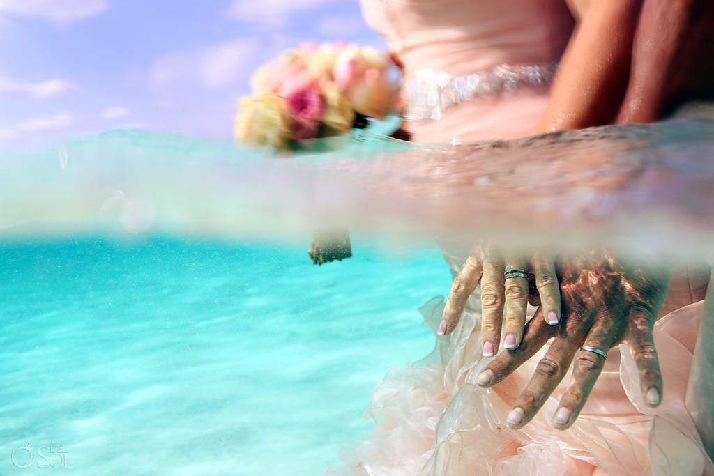 Wedding on a Sandbar in Caribbean Sea